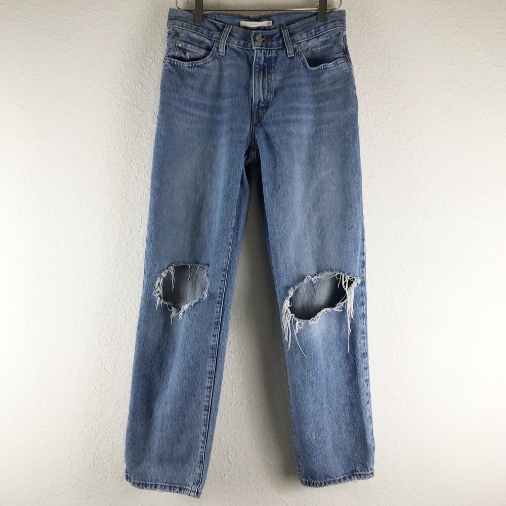 Levi's '94 Baggy Mid Rise Loose Straight Leg Distressed Jeans Grunge Size 26